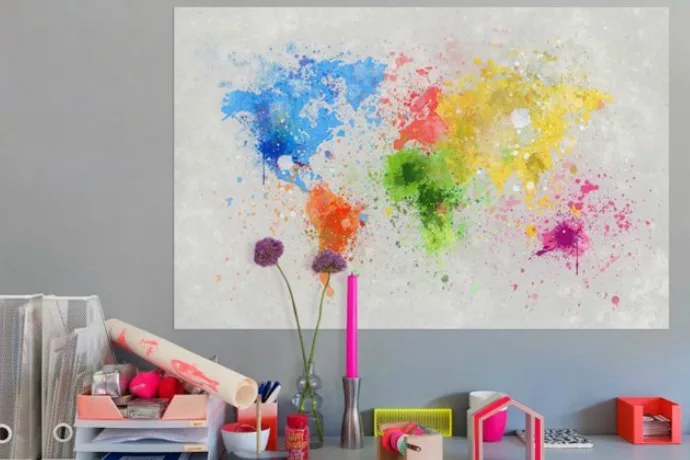 The classic world map gets an arty twist