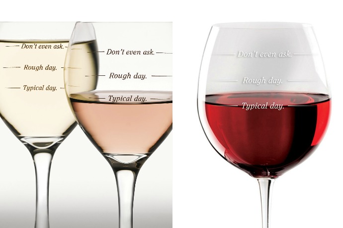 Wine Glass Goblet White or Red Wine 10oz Funny Mood Wine Glass GOOD BAD DAY 