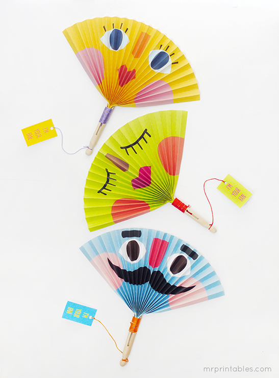 Summer paper fan craft from Mr. Printables