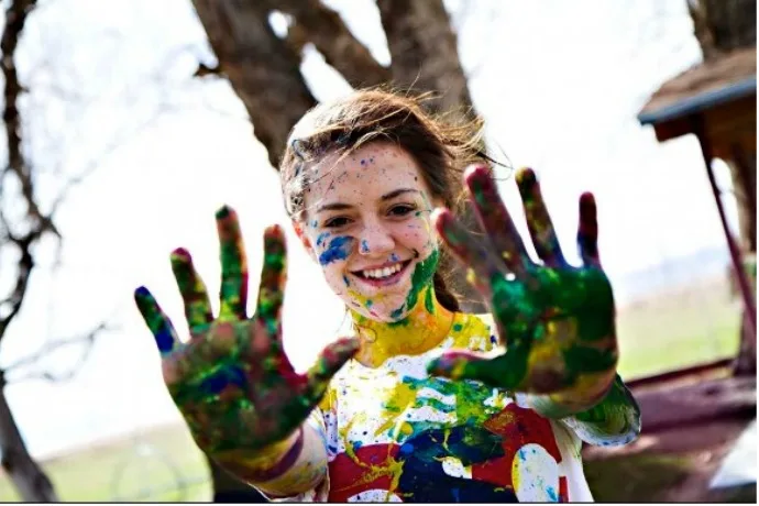Messy play with teens: Paint fight by My Happy Thoughts