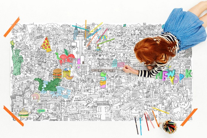 Fight boredom with the huge, and hugely fun, coloring poster from Pirasta