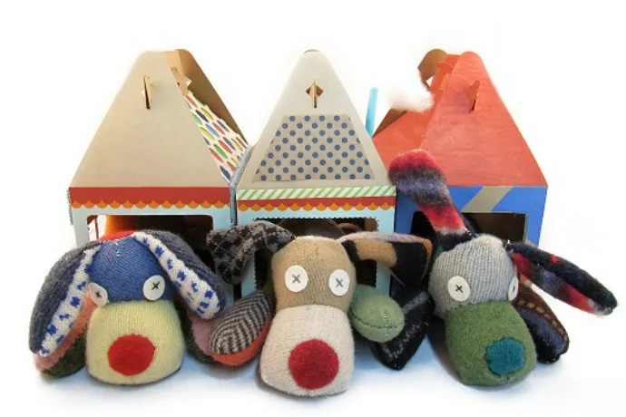 The new make your own stuffed animal and puppet kits from Cate + Levi