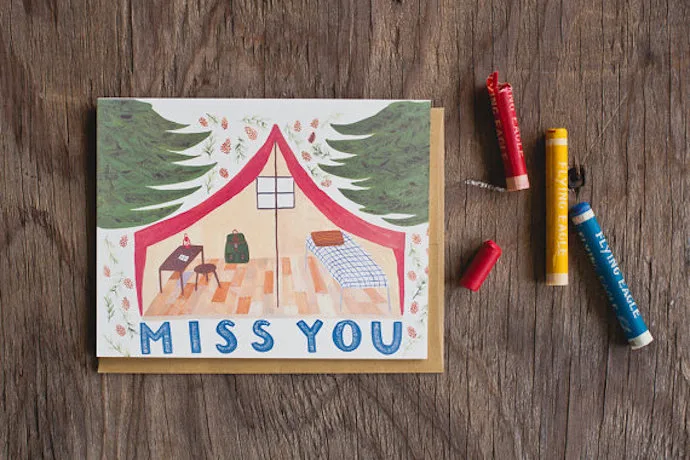 best camp stationery for kids | Miss You card by Small Adventure