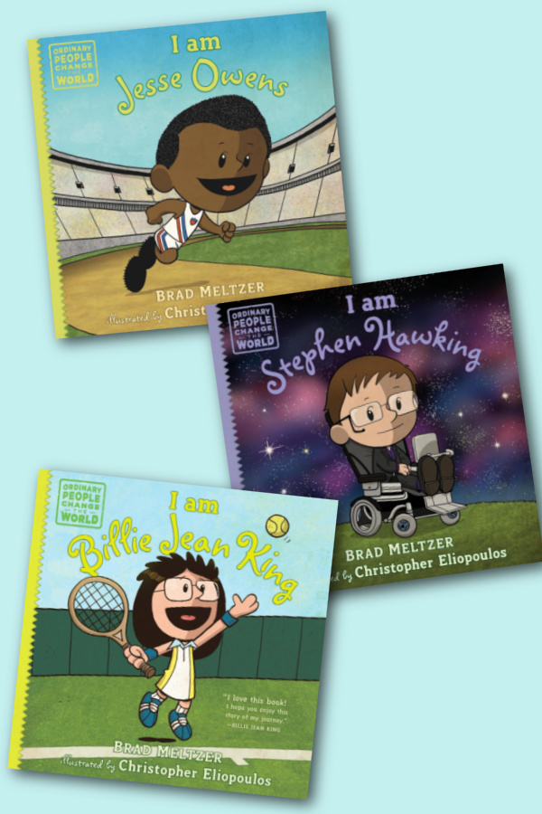 New Brad Meltzer Books to help introduce kids to diverse figures in history: Jesse Owens, Stephen Hawking, Billie Jean King and more