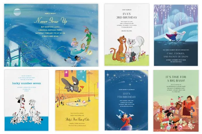 The most beautiful Disney invitations, and they happen to be online.