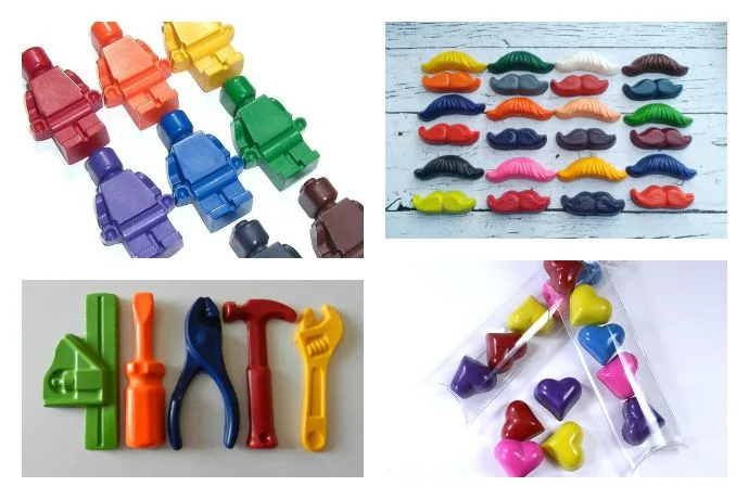 Great party favors for 3 year olds: So many cool recycled crayons on Etsy