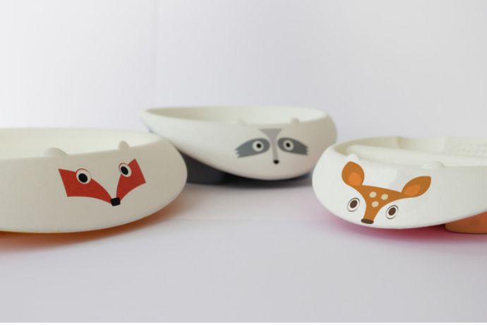 MyNatural woodland creature bowls for toddlers have smart features to keep them put