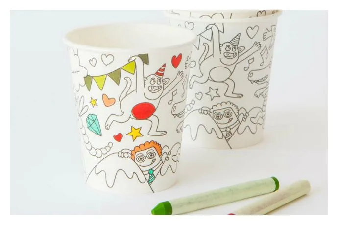 Coloring Cups from Oh Happy Day shop. Party fun in a cup.