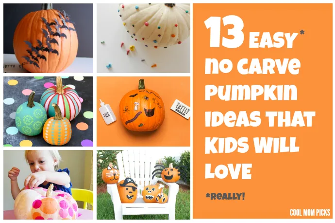 13 cool, easy no-carve pumpkin ideas for Halloween that you can do with the kids | CoolMomPicks.com