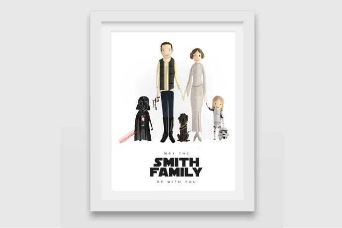 Custom Star Wars family portraits: The ultimate holiday gift from a galaxy far, far away. Or you know, Etsy.