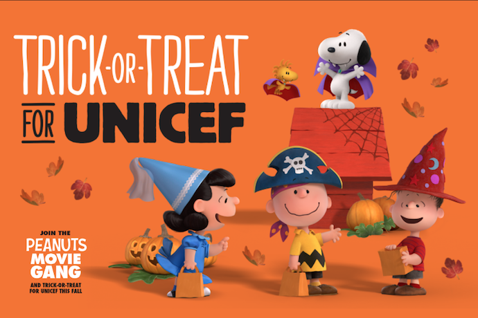 Don’t forget to trick-or-treat for UNICEF! Here’s how to do it – and to make it more fun with Peanuts themed boxes.