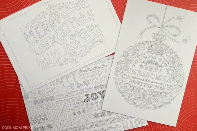 Christmas coloring pages for adults turned into a beautiful book of postcards | Peace, Joy, Color