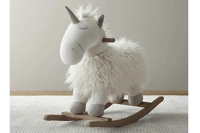 LOVE! A plush unicorn rocking horse: Amazing new baby or toddler holiday gift