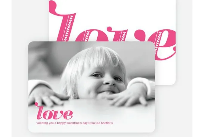 Photo Valentine's cards from the family: Send them as a nice mid-winter surprise, or to make up for skipping holiday cards this year