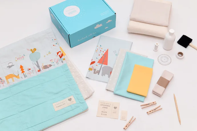 Cool, modern DIY baby blanket kits from Itty Bitty Handmade