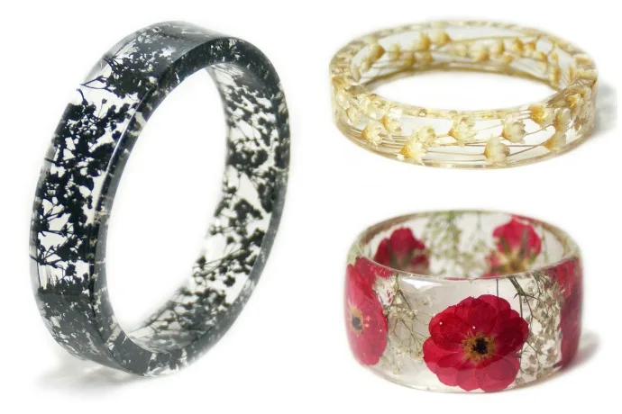 One-of-a-kind floral resin bracelets from Modern Flower Child on Etsy. Love.