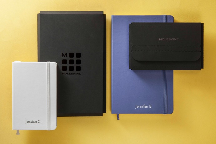 New and cool: Personalized Moleskines. Notebooks, journals, you name it. (Get it?)