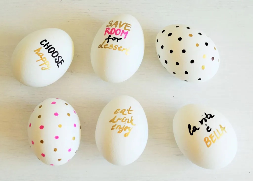 Sharpie messages decorate easy Easter eggs from Wear Eat Love