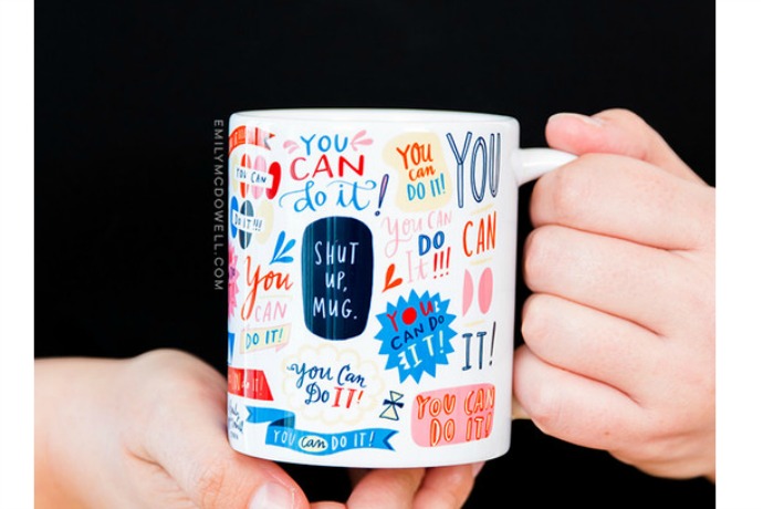 Emily McDowell Studio's You Can Do It! motivational coffee mug