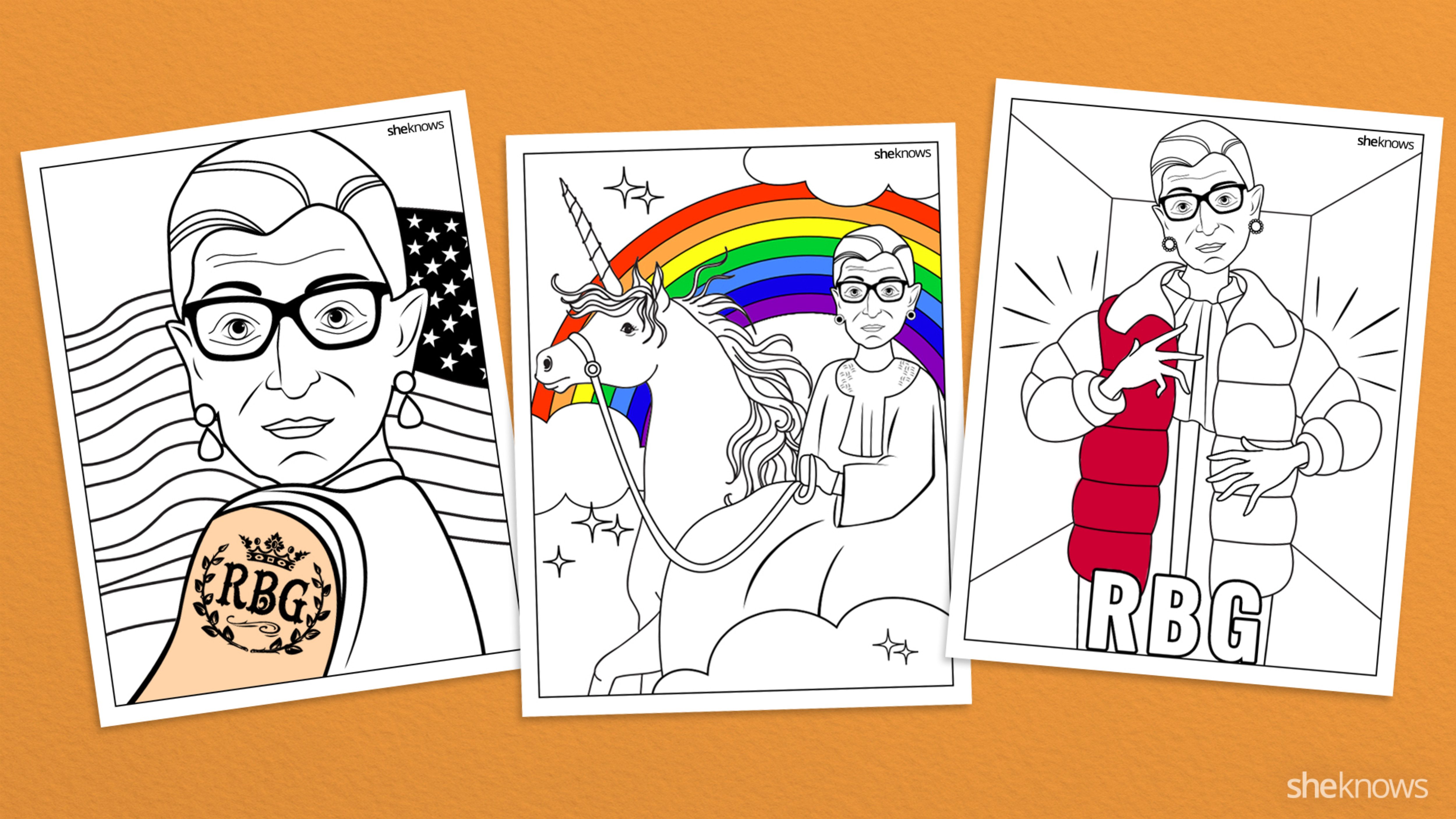 Ruth Bader Ginsburg free printable coloring pages. Awesome!