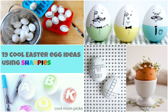 Sharpie Easter eggs! 19 of the coolest no-mess ideas that make Easter egg decorating easy.