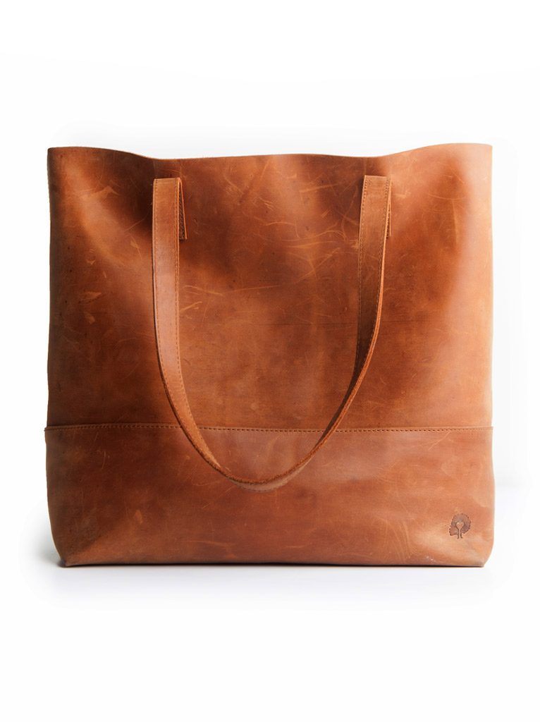 Mamuye Leather Tote from FashionABLE - a fun substitute for an actual basket in a DIY pampering Mother's Day gift basket