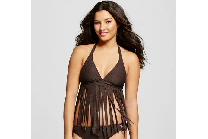 Hot fashion trend: Fringe bikini tops hide those trouble spots