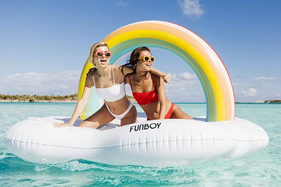 The coolest pool floats, from yachts and butterflies, to rainbow clouds for two (for all that safe social un-distancing we’ll be doing!)