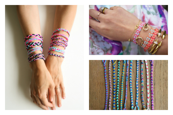 4 fun DIY friendship bracelet patterns for a rainy (or just unbearably hot) day.