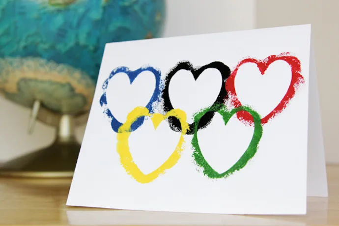 Easy Rio Olympics crafts | heart Olympic Rings at Hands Occupied