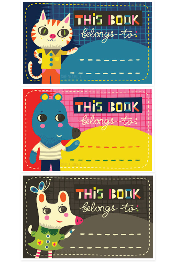 Free printable bookplates for kids from Orange You Lucky