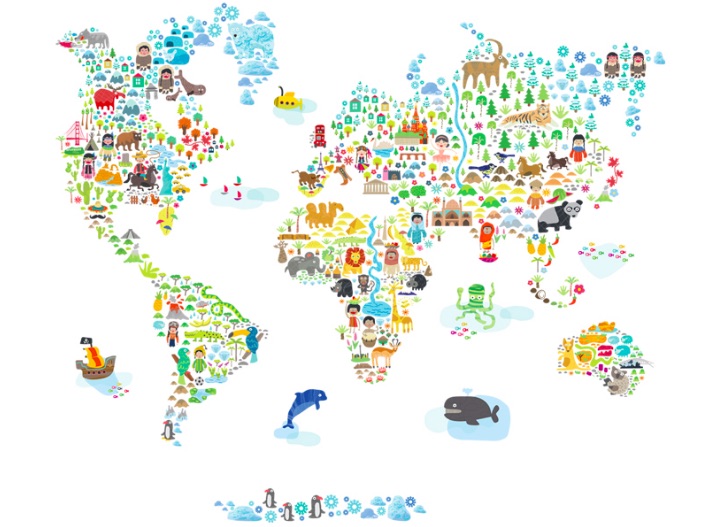 3 extremely cool world map decals to get kids excited about geography