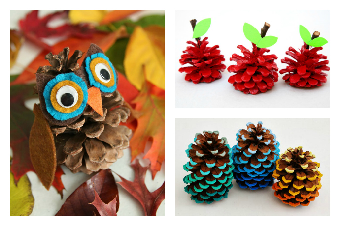 6 adorable pinecone crafts. Hello, fall!