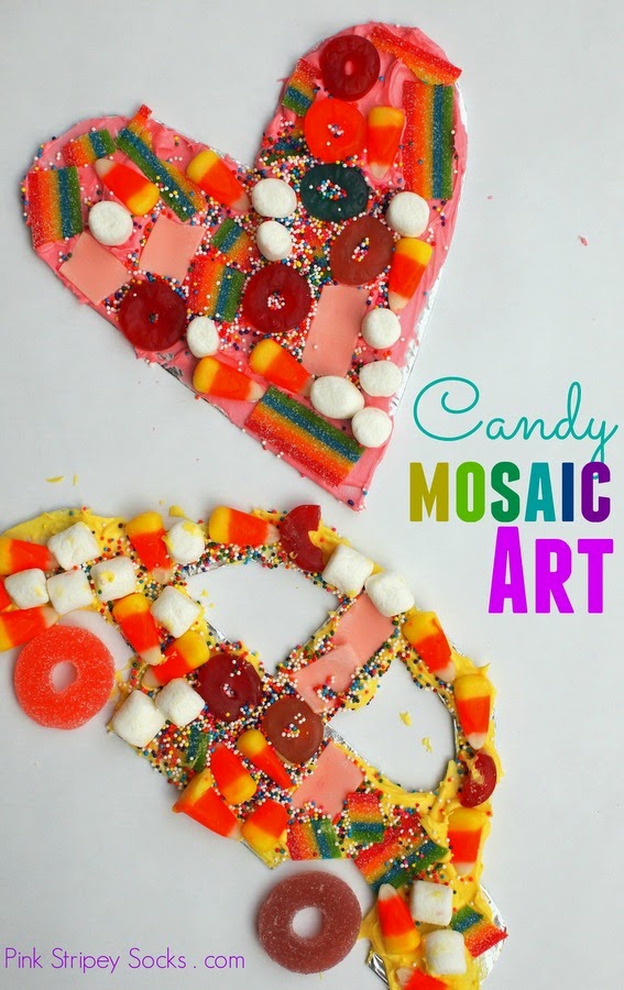 Candy Mosaic Art from Pink Stripey Socks