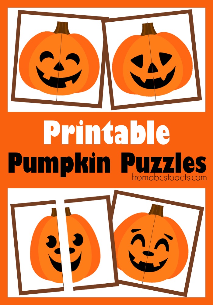 Halloween party printables: Pumpkin Puzzles | From ABCs to ACTs