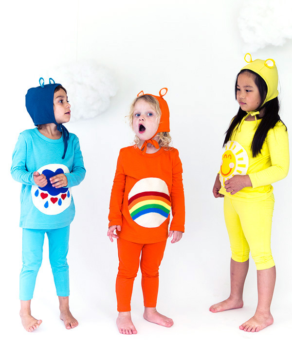 Kids' Halloween costumes made with pajamas | Care Bears at Say Yes