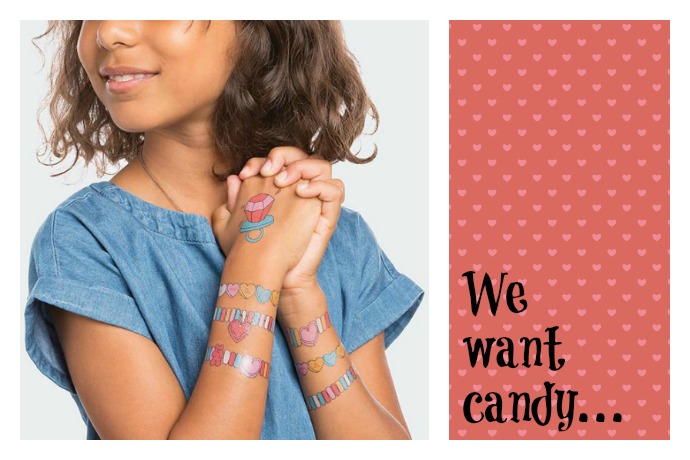 We want candy! Candy temporary tattoos, that is.