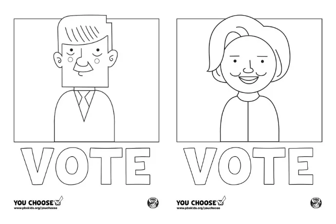 6 fun political activities for kids to do on election night | Candidate coloring pages at PBS