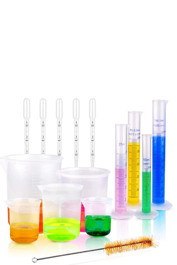 Safe science set for kids: Unbreakable plastic beakers, test tubes and more