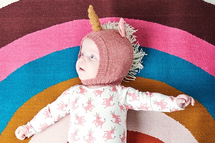 Adorable knit bunny, deer and unicorn winter hats for babies from Oeuf NYC. Because, of course you need this.