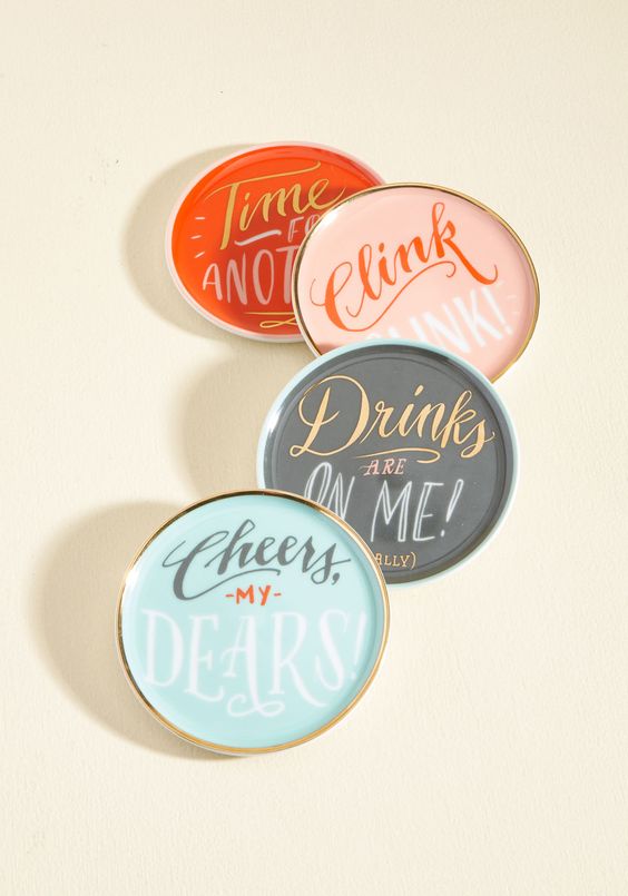 Adorable merry coaster set on sale at Modcloth