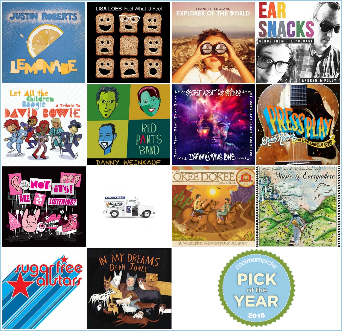Best Kids Music of 2016: 14 fantastic albums selected by the editors of Cool Mom Picks