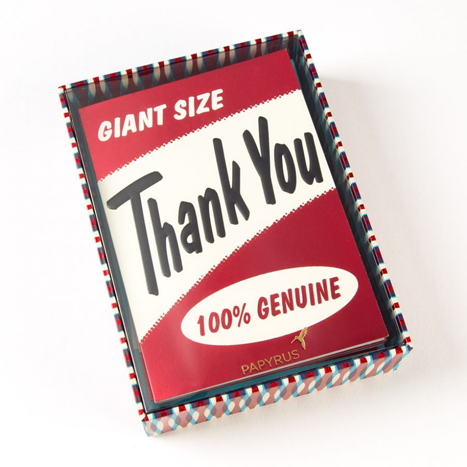 These Giant Size thank you cards from Papyrus all hugely good at saying thanks.