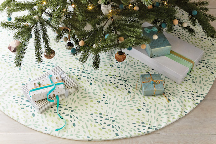 Cool, modern Christmas tree skirts that go with your own home decor, not Grandma’s.