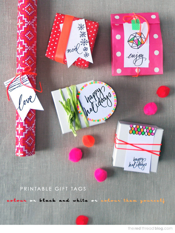 How fun are these color-your-own printable gift tags from The Red Thread at We Are Scout?