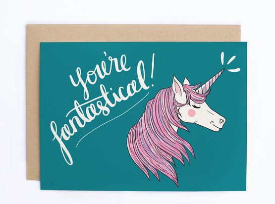 The "You're Fantastical" unicorn thank you cards from Sea and Lake are whimsical, cool, and unicorns — nuff said.