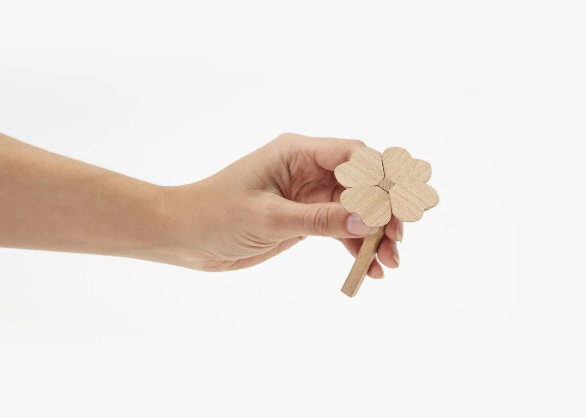 Areaware wooden four-leaf clover + other good luck charms to get you through 2017