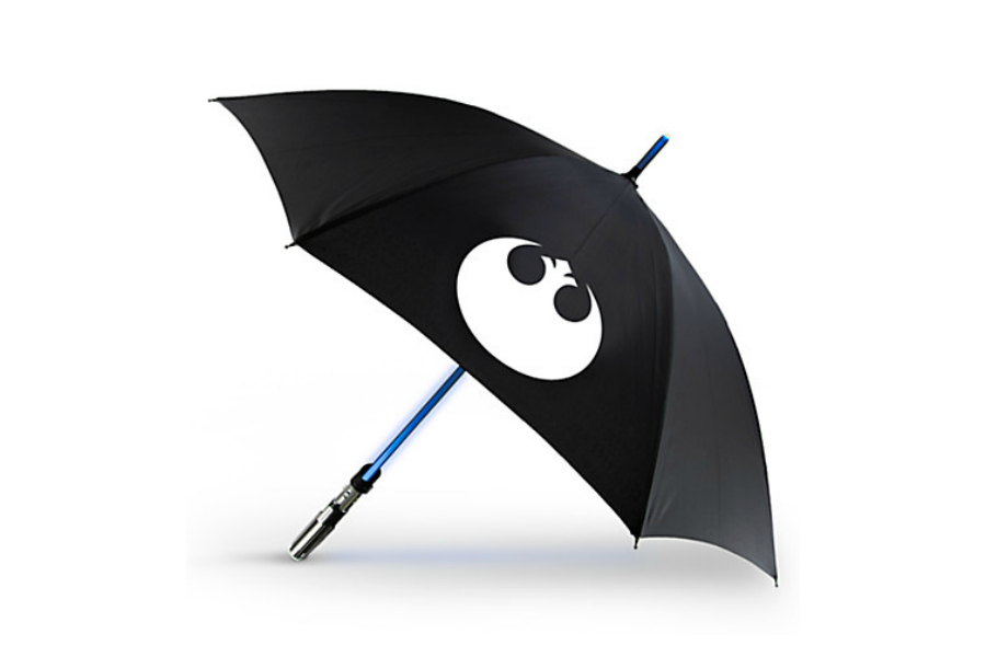 Protect yourself from the elements with this rad Star Wars lightsaber umbrella.