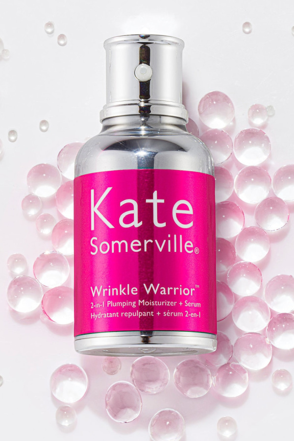 Simple skin care regimen: Kate Somerville Wrinkle Warrior2-in-1 Plumping Moisturizer + Hyaluronic Serum