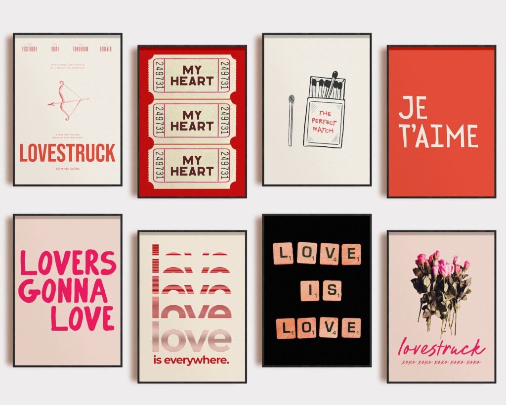 Last minute valentine's gifts: printable artwork on Etsy from Kiki & Nim